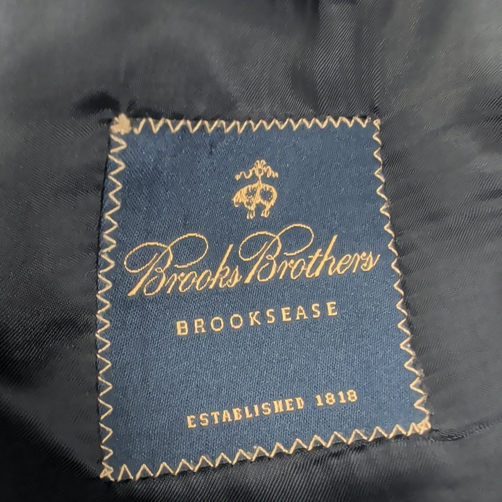 Brooks Brothers Brooksease Ing Loro Piana Gold Buttons Wool Blazer Navy Blue 43L - Picture 9 of 15